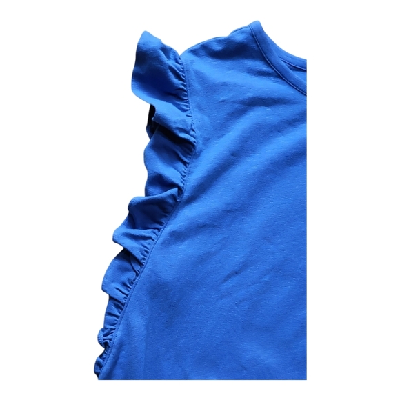 A.N.A atretchy sleevless blue top with ruffles at shoulders Size 1X NEW - Picture 4 of 9